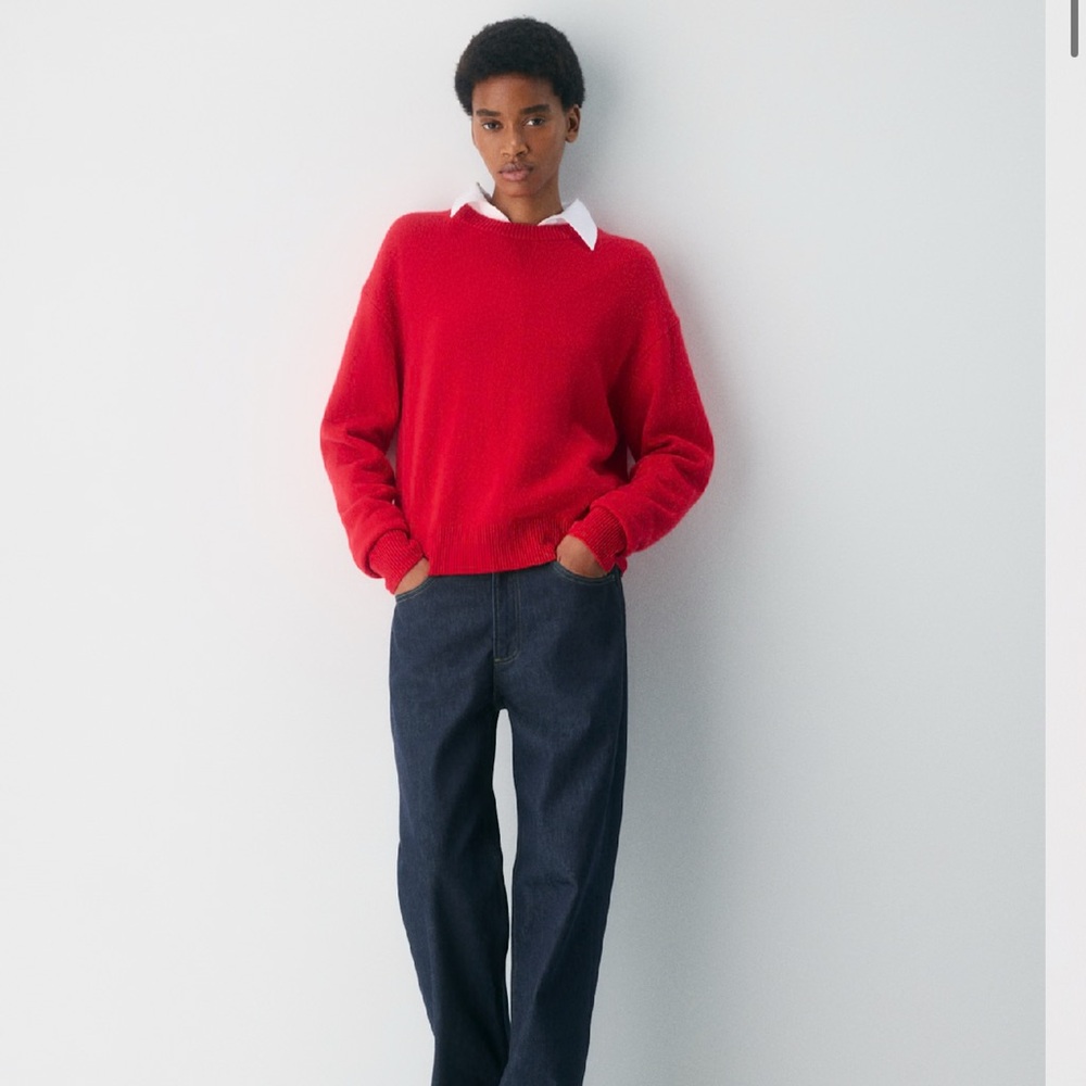 Aritzia essential relaxed crew cashmere sweater